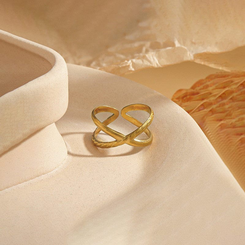 Cross Shaped Adjustable Ring-Gold ABDR3029